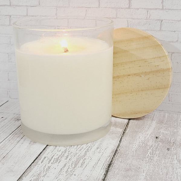 Capri Scented Candle | Limoncello Scented Candle | Soy Wax | Clear Glass Jar with Wood Lid | Hand poured | Great Gift | Deliciously Scented