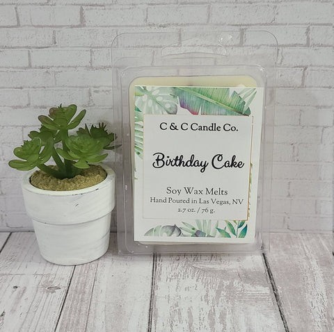 Birthday Cake Scented | Soy Wax Melts | 100 % Soy Wax | Slow Burning | Long Lasting | Deliciously Scented Wax Melts | Great Gift
