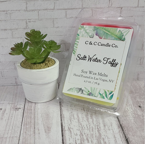 Salt Water Taffy Scented | Soy Wax Melts | 100 % Soy Wax | Slow Burning | Long Lasting | Deliciously Scented Wax Melts | Great Gift