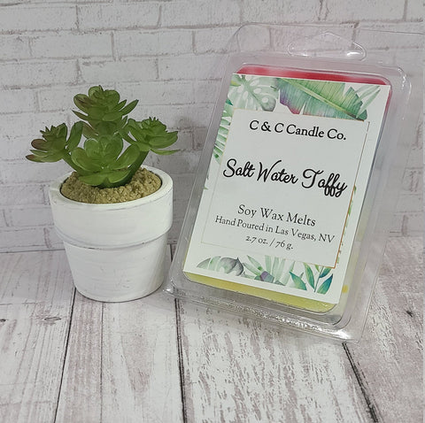 Salt Water Taffy Scented | Soy Wax Melts | 100 % Soy Wax | Slow Burning | Long Lasting | Deliciously Scented Wax Melts | Great Gift