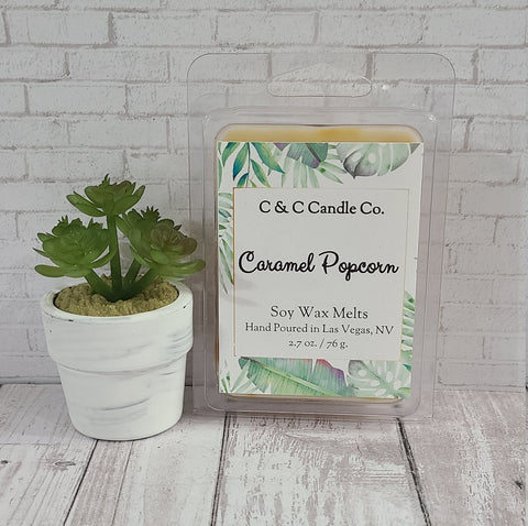 Caramel Popcorn Scented | Soy Wax Melts | 100 % Soy Wax | Slow Burning | Long Lasting | Deliciously Scented Wax Melts | Great Gift